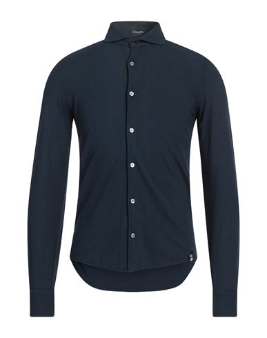 Drumohr Man Shirt Navy Blue Size Xs Cotton