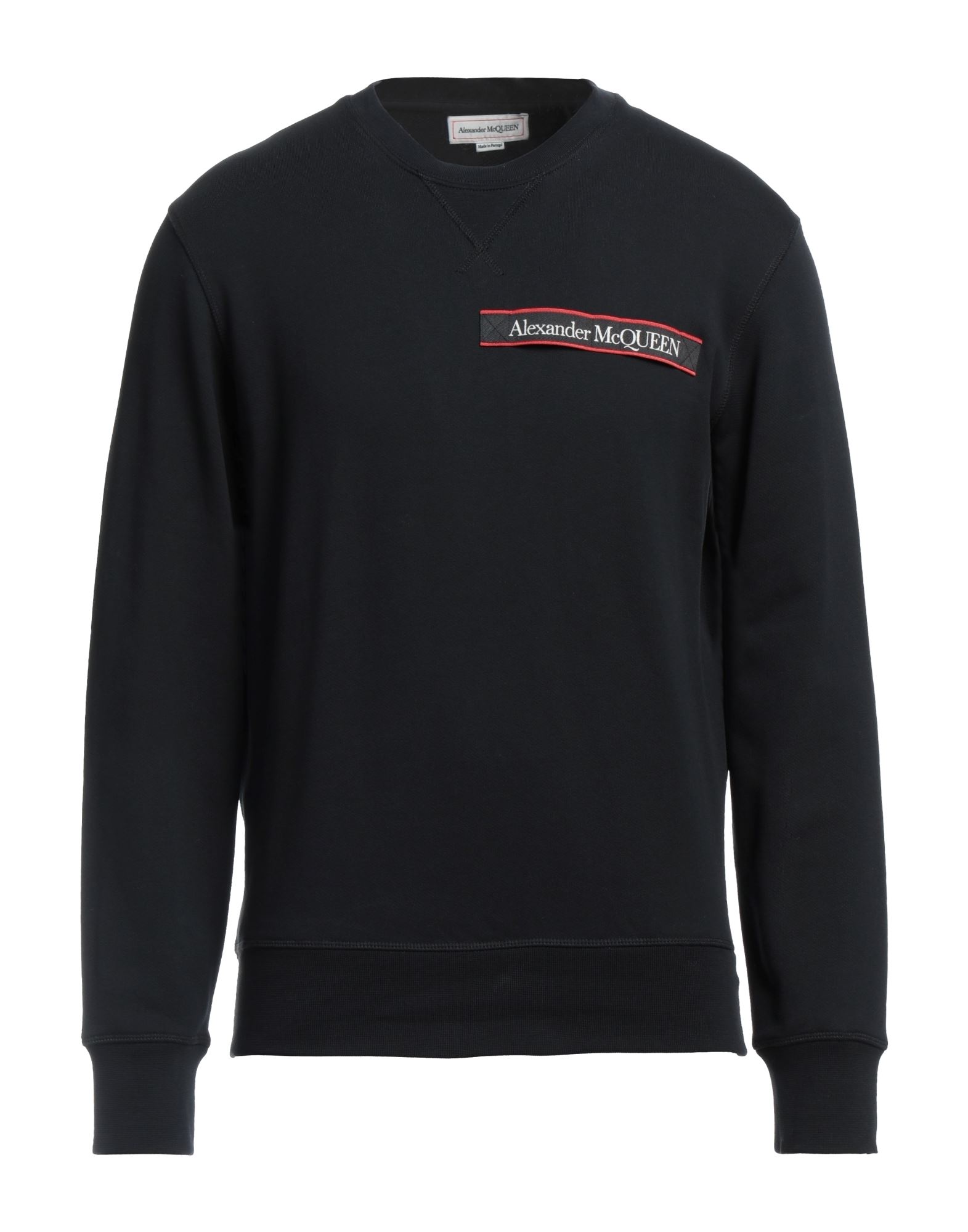 Shop Alexander Mcqueen Man Sweatshirt Black Size M Cotton, Elastane