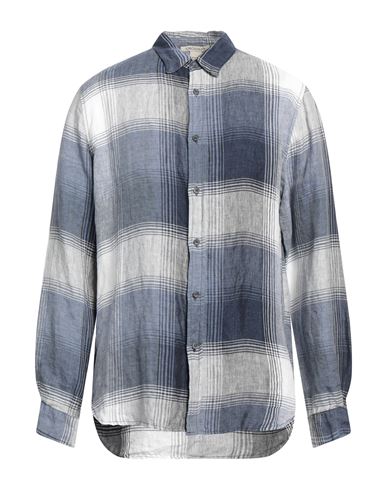 Crossley Man Shirt Slate Blue Size L Linen