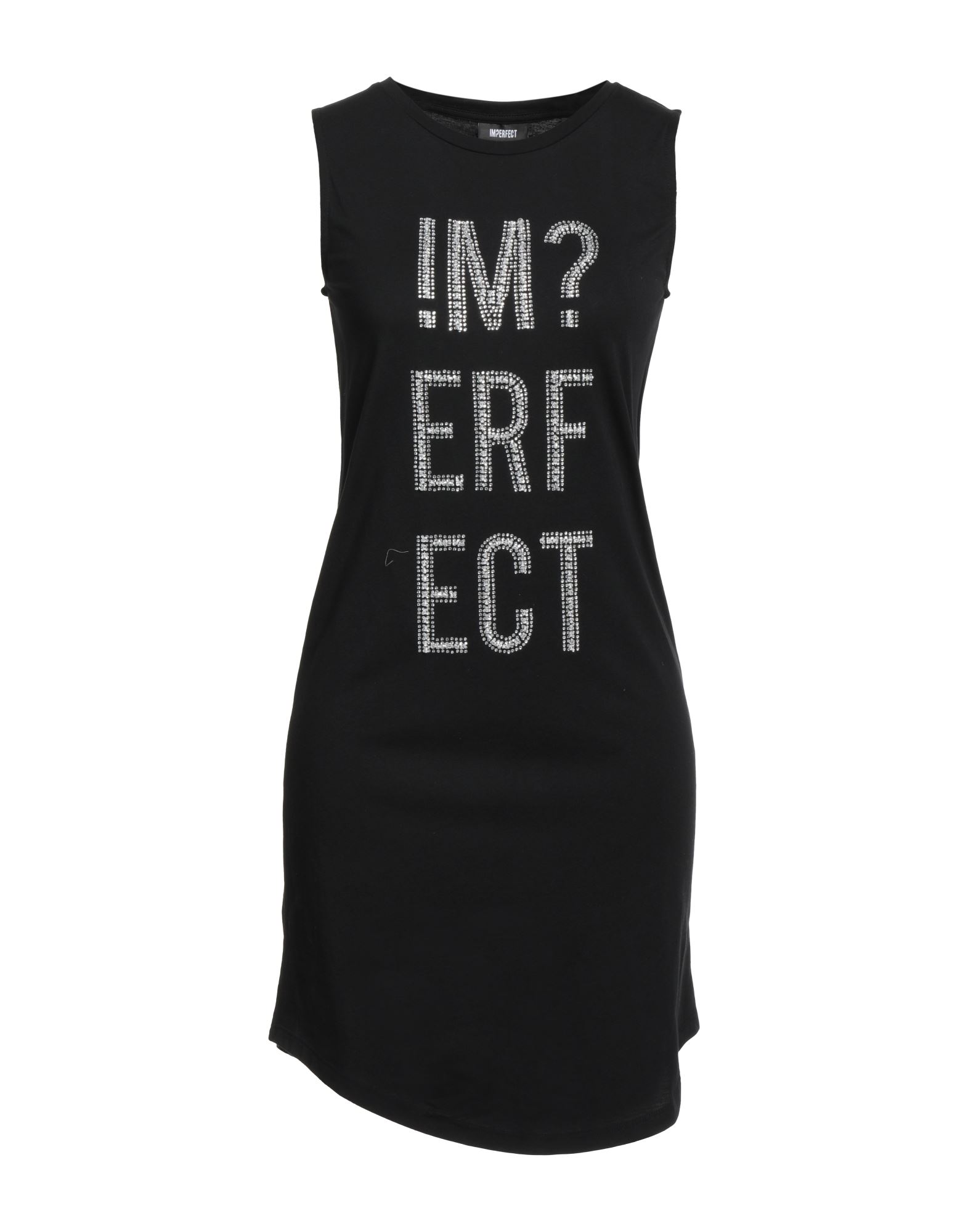 !m?erfect Woman Mini Dress Black Size S Cotton In Black