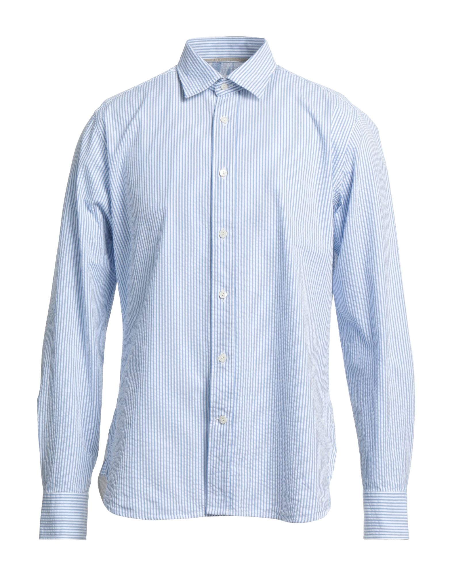 Shop Tintoria Mattei 954 Man Shirt Sky Blue Size 15 ¾ Cotton