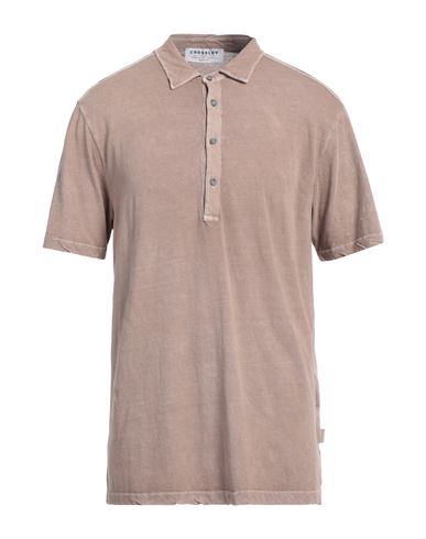 Crossley Man Polo Shirt Light Brown Size Xl Organic Cotton In Beige