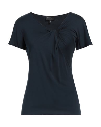 Emporio Armani Woman T-shirt Midnight Blue Size 12 Viscose, Elastane