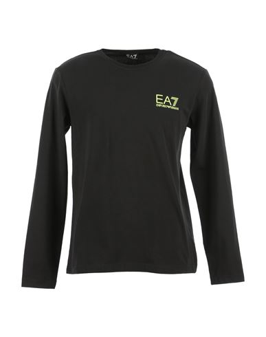Ea7 Man T-shirt Black Size Xxs Cotton, Elastane