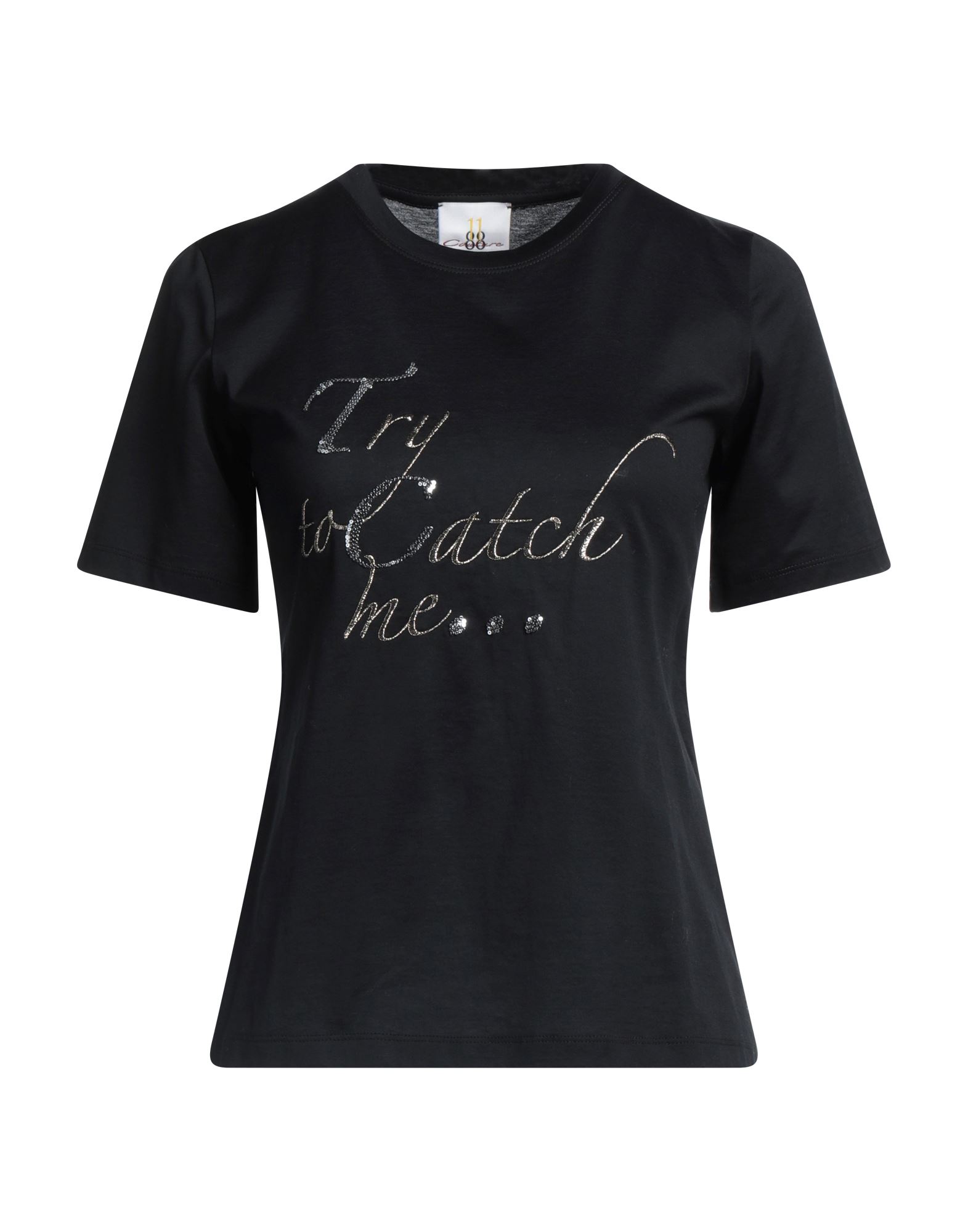 Eleven88 Woman T-shirt Black Size S Cotton
