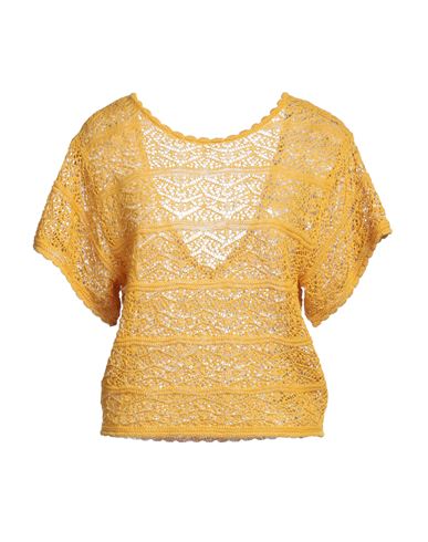 Suoli Woman Sweater Mustard Size 8 Linen, Polyester In Yellow