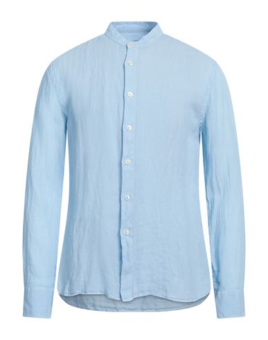 120% Lino Man Shirt Sky Blue Size Xxl Linen