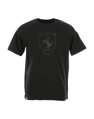 Scuderia Ferrari Man T-shirt Black Size S Cotton In Black