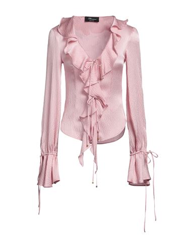 Blumarine Woman Shirt Pastel Pink Size 2 Acetate, Silk