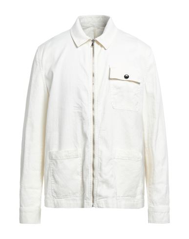 Michael Coal Man Denim Shirt Ivory Size 40 Linen, Cotton, Elastane In White