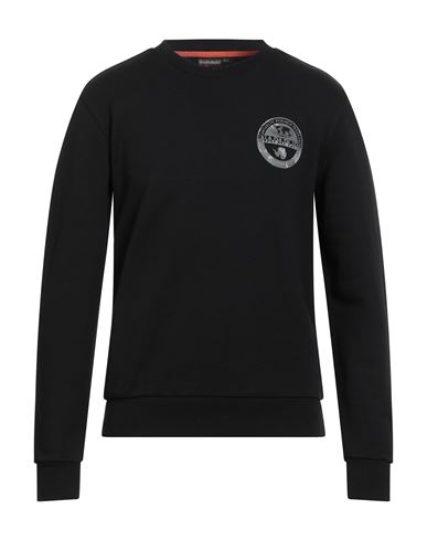 Napapijri Man Sweatshirt Black Size L Cotton In Black