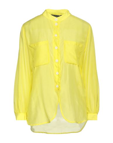 Brian Dales Woman Shirt Yellow Size 10 Cotton, Silk