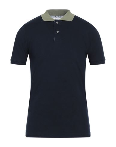 Barbati Man Polo Shirt Navy Blue Size S Cotton, Elastane