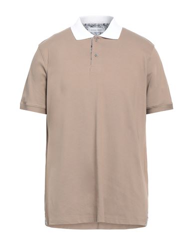 Barbati Man Polo Shirt Light Brown Size 3xl Cotton, Elastane In Beige