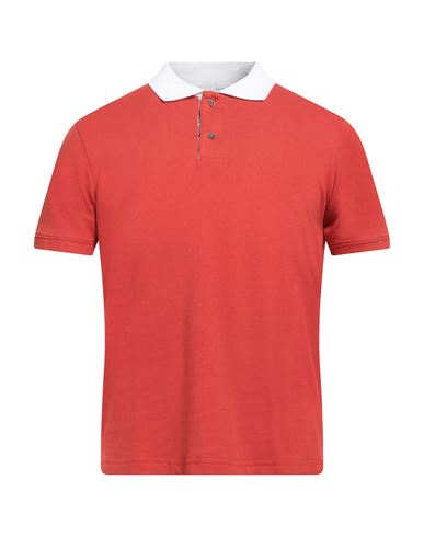 Barbati Man Polo Shirt Orange Size 3xl Cotton, Elastane
