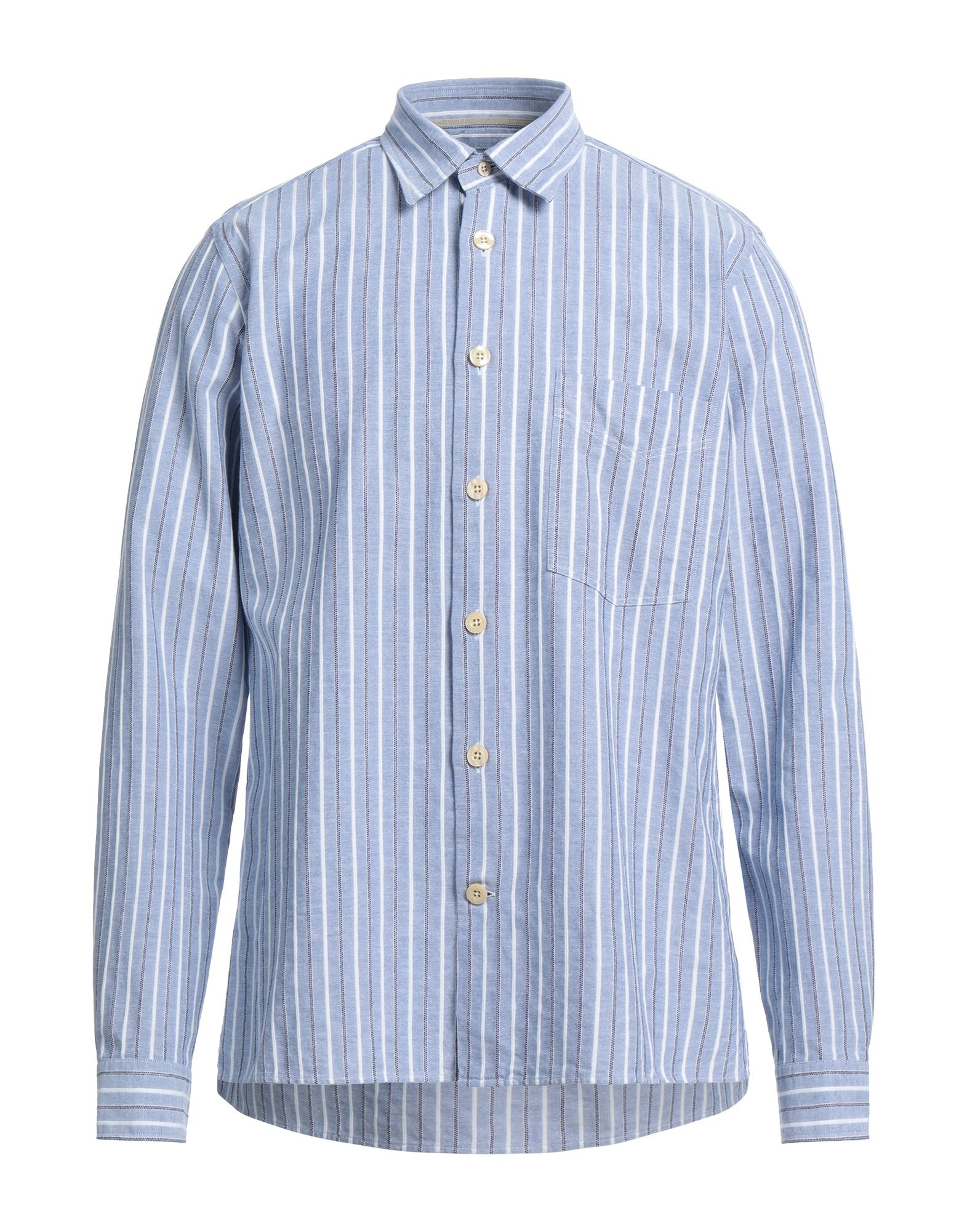 Shop Tintoria Mattei 954 Man Shirt Pastel Blue Size 15 ½ Cotton