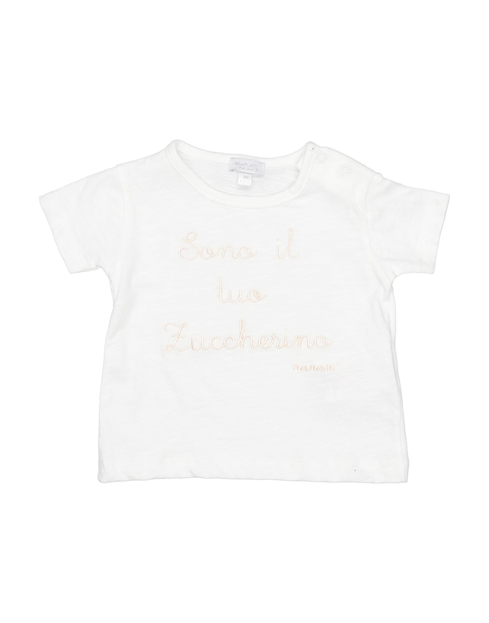 Nanán Kids'  Newborn Girl T-shirt White Size 3 Cotton, Elastane