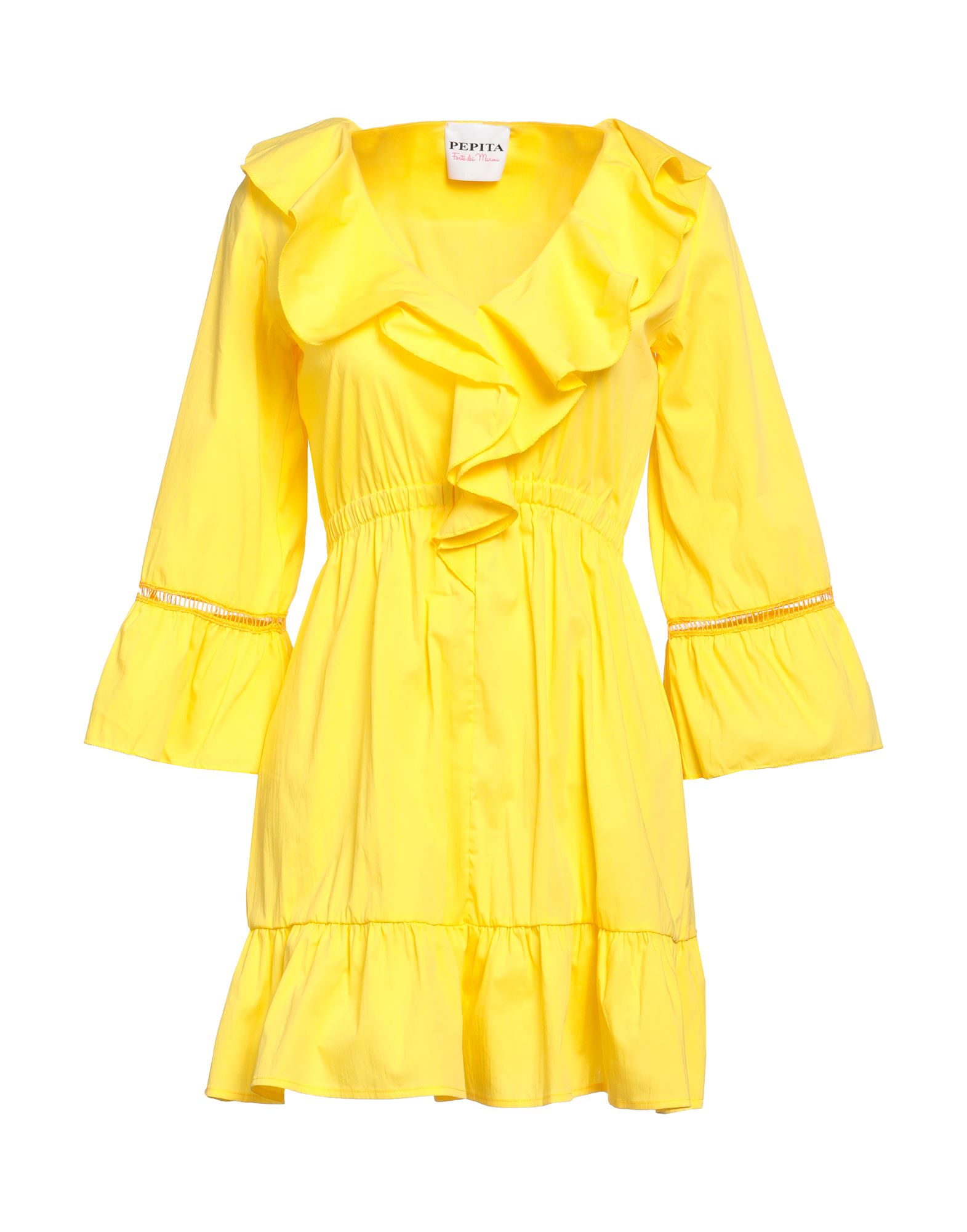 Pepita Short Dresses In Yellow