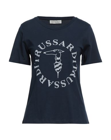 Trussardi Woman T-shirt Midnight Blue Size S Cotton