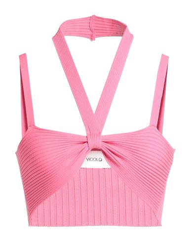 VICOLO VICOLO WOMAN TOP PINK SIZE ONESIZE VISCOSE, POLYESTER