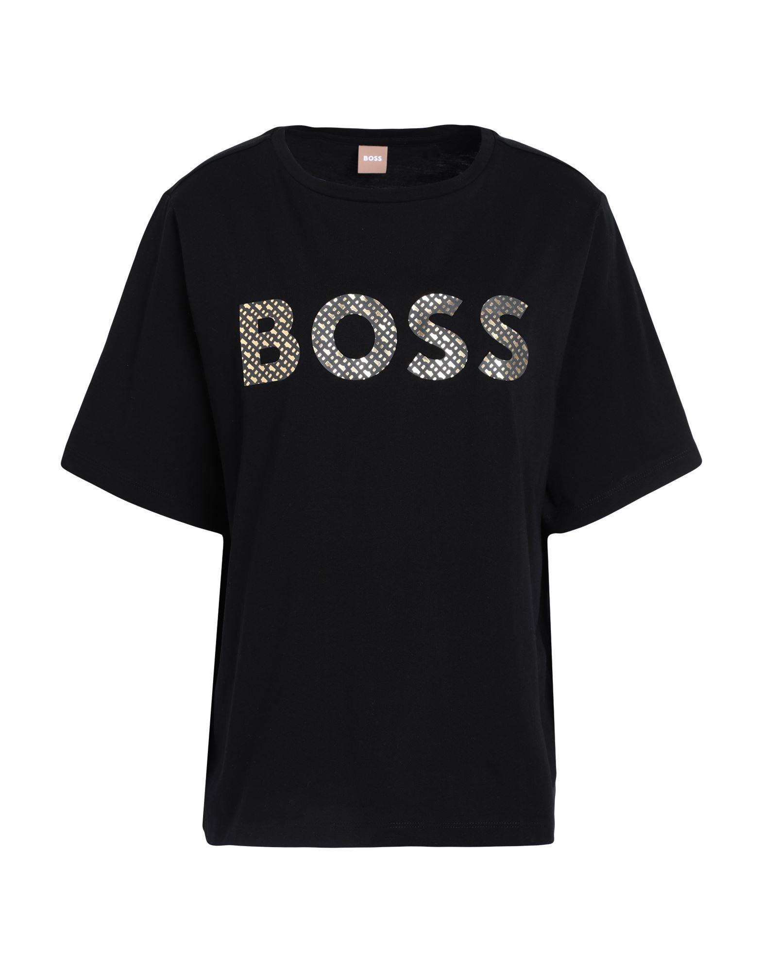 ボトムを作り続け40年 ボス Tシャツ トップス レディース T-shirts Black