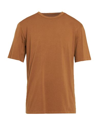 Tela Genova Man T-shirt Camel Size S Organic Cotton In Beige