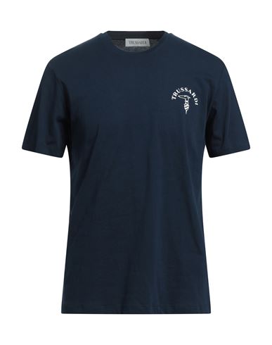 Trussardi Man T-shirt Navy Blue Size M Cotton