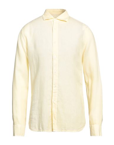 120% Lino Man Shirt Light Yellow Size 3xl Linen