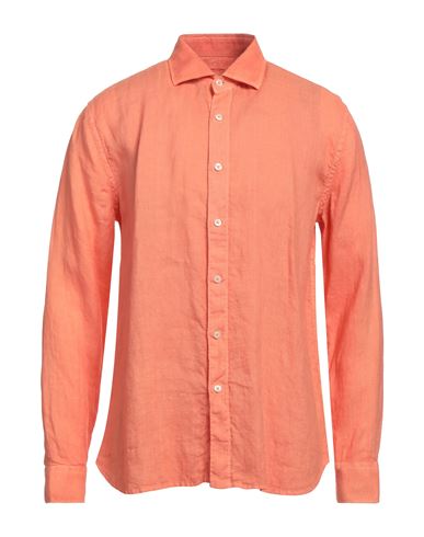 120% Man Shirt Orange Size L Linen