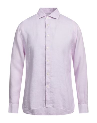120% Man Shirt Lilac Size S Linen In Purple