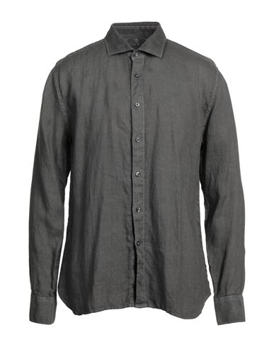 120% Man Shirt Lead Size Xl Linen In Grey
