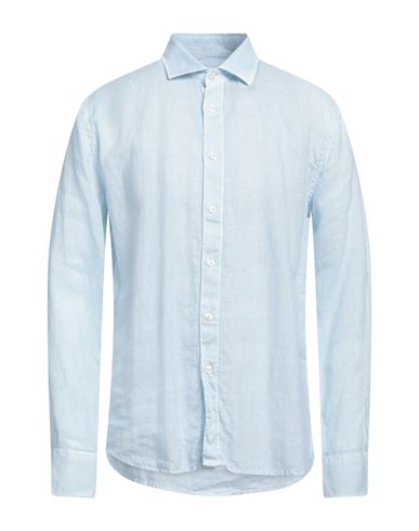 120% Man Shirt Sky Blue Size L Linen