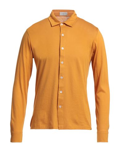 Altea Man Shirt Ocher Size M Cotton, Cashmere In Yellow
