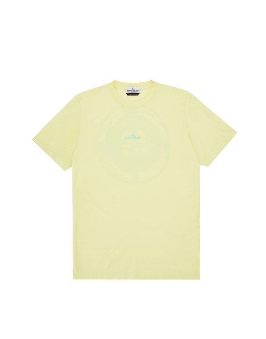 STONE ISLAND JUNIOR 21053 ‘DROP SHOT ONE’ PRINT 短袖 T 恤 男士 柠檬黄色