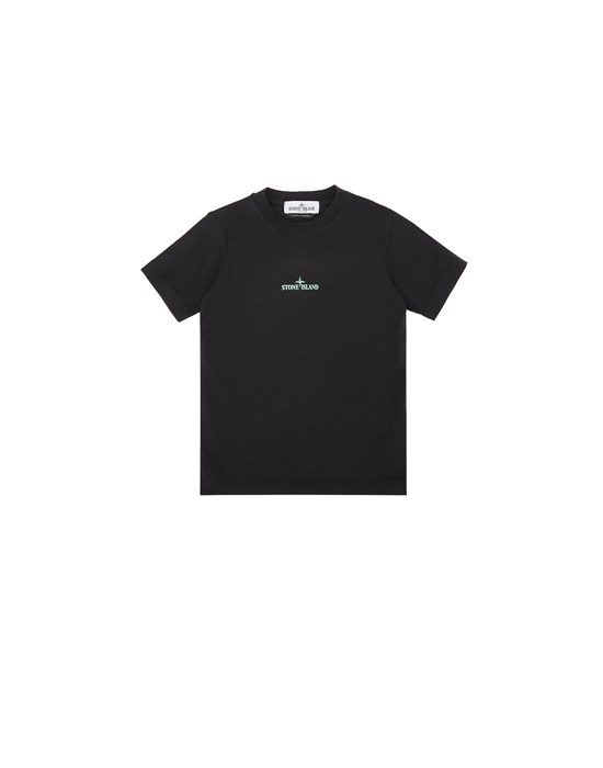 STONE ISLAND JUNIOR 21053 ‘DROP SHOT ONE’ PRINT Short sleeve t-shirt Man Black