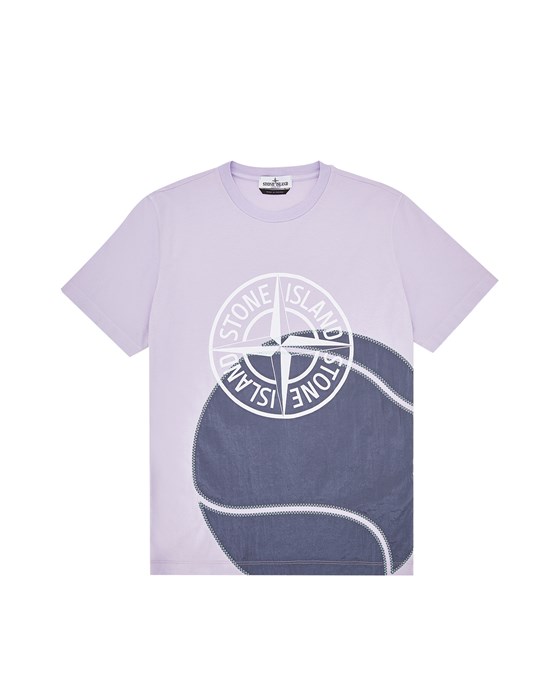STONE ISLAND JUNIOR 21071 ‘SLAM TWO’ PRINT 短袖 T 恤 男士 紫藤色