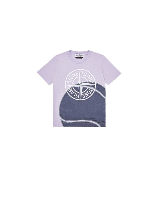 STONE ISLAND JUNIOR 21071 ‘SLAM TWO’ PRINT 반소매 티셔츠 남성 라일락