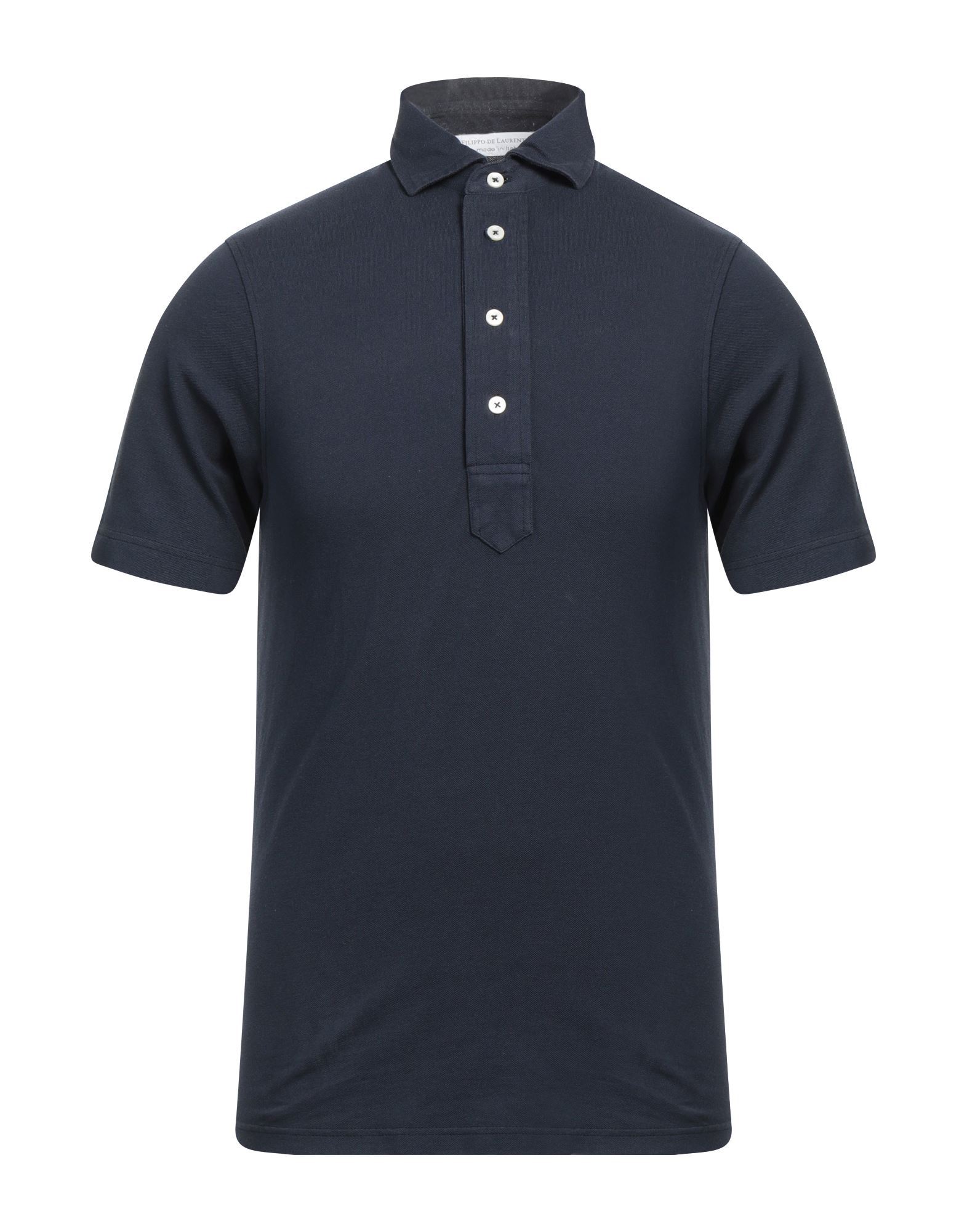 Filippo De Laurentiis Man Polo Shirt Midnight Blue Size 38 Cotton