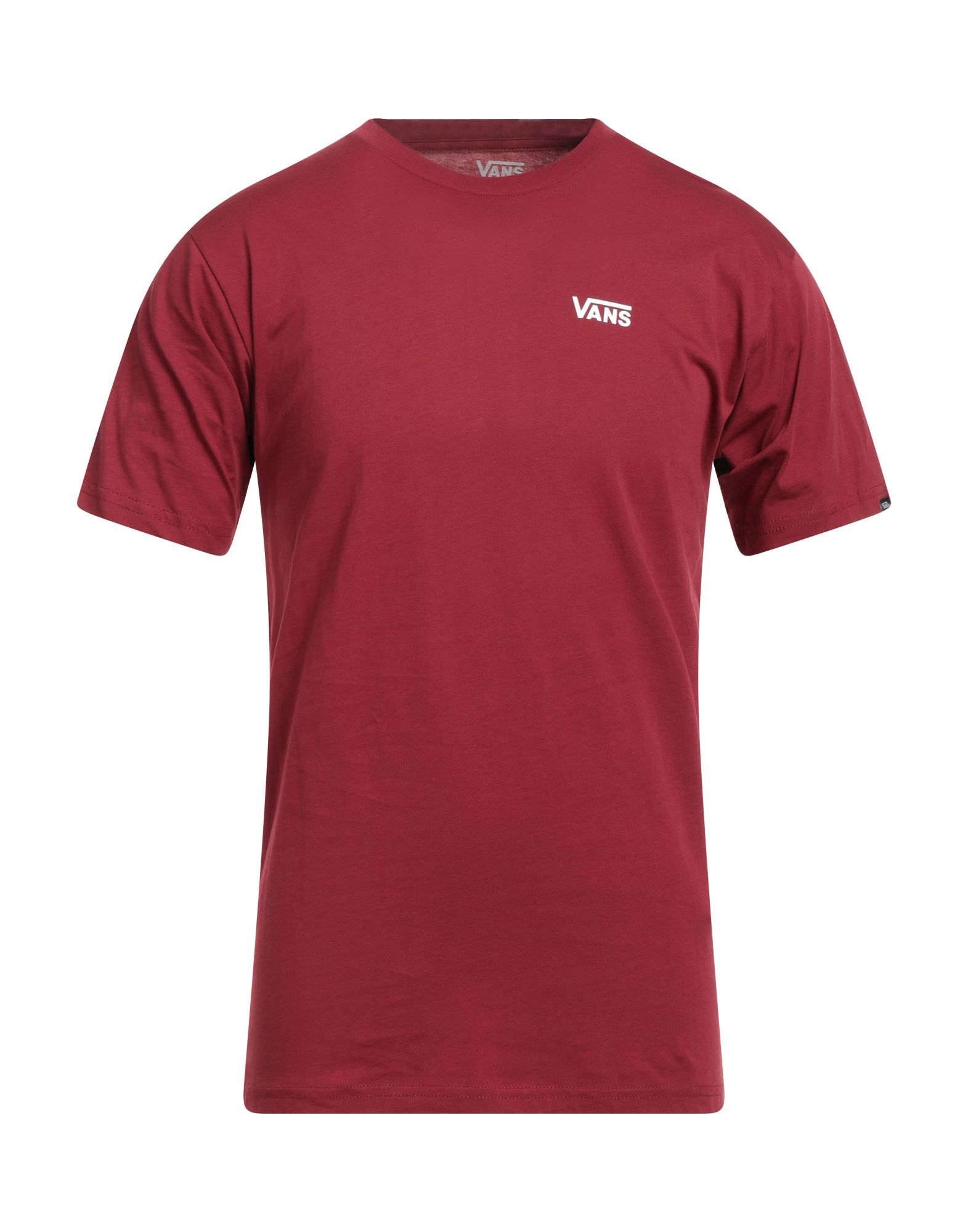 Vans Man T-shirt Burgundy Size Xs Cotton In Red