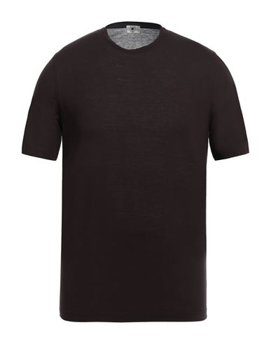 Shop Kired Man T-shirt Dark Brown Size 38 Cotton