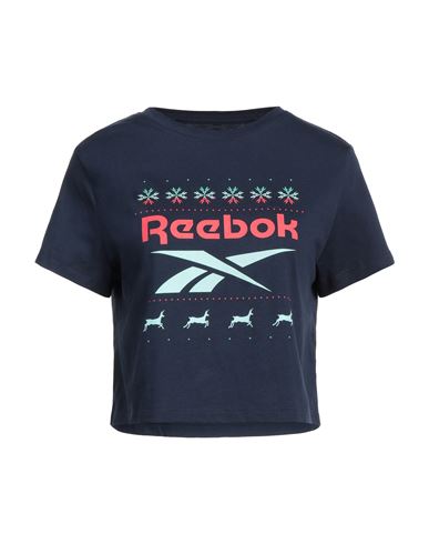 Reebok Woman T-shirt Midnight Blue Size 8 Cotton