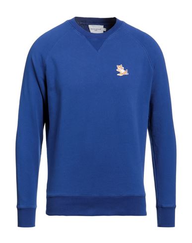 Shop Maison Kitsuné Man Sweatshirt Blue Size M Cotton
