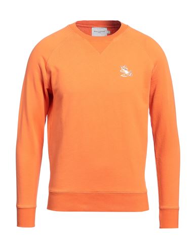 Shop Maison Kitsuné Man Sweatshirt Orange Size L Cotton