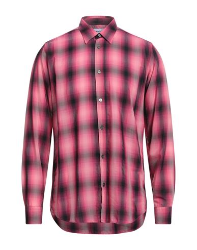 Department 5 Man Shirt Fuchsia Size 16 Acetate, Cotton In Pink