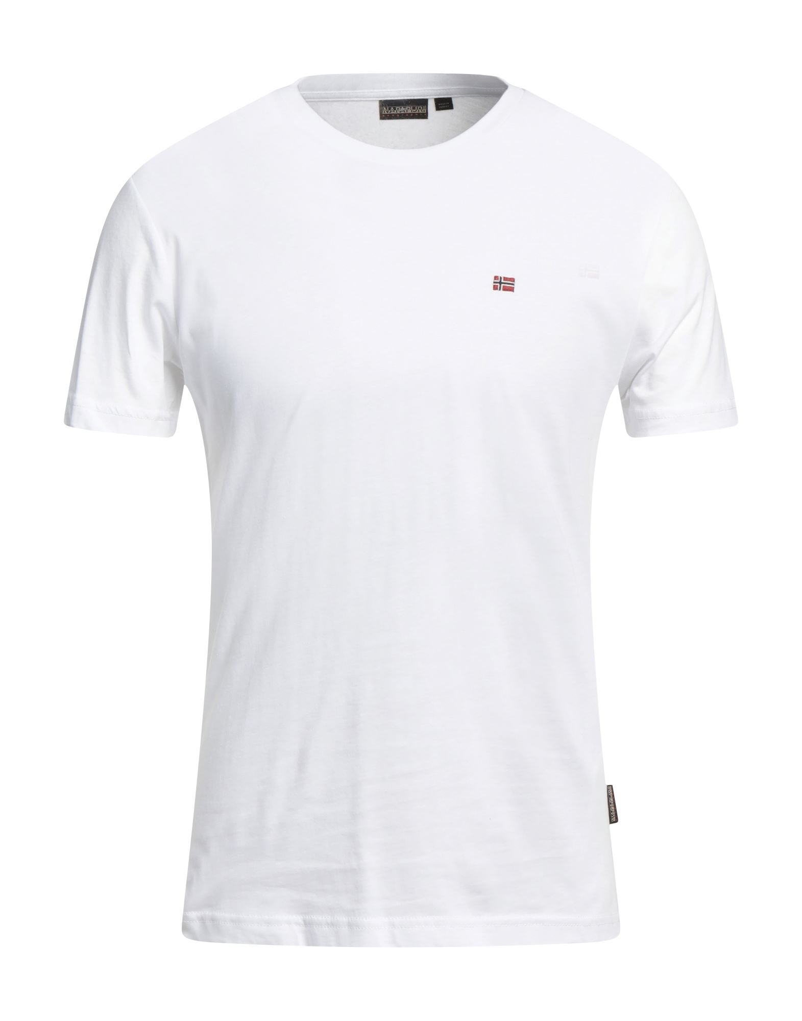 Shop Napapijri Man T-shirt White Size M Cotton