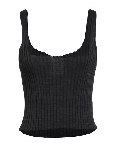 Semicouture Woman Top Black Size Xl Viscose, Polyamide In Black