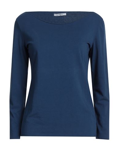 Kangra Cashmere Woman T-shirt Navy Blue Size 10 Cotton