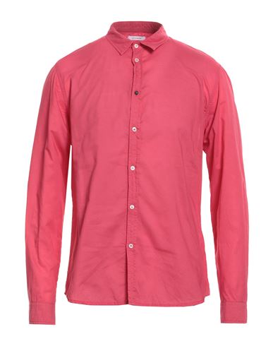 Officina 36 Man Shirt Coral Size M Cotton In Red