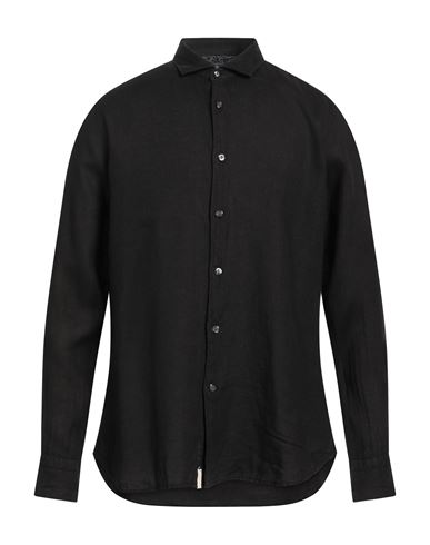 Tintoria Mattei 954 Man Shirt Black Size 16 ½ Linen, Cotton