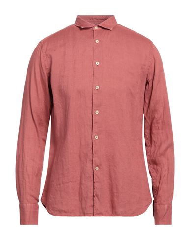 Tintoria Mattei 954 Man Shirt Pastel Pink Size 16 Linen, Cotton